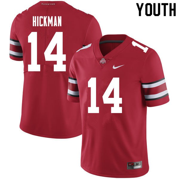 Ohio State Buckeyes #14 Ronnie Hickman Youth Stitch Jersey Red